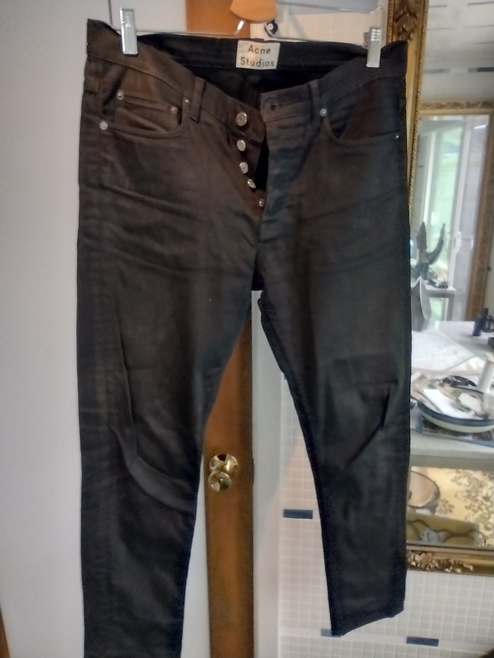 Acne Slim Black Button-Fly Jeans